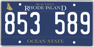 RI license plate 853589