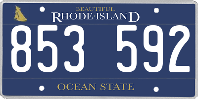 RI license plate 853592