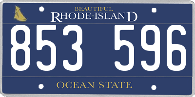RI license plate 853596