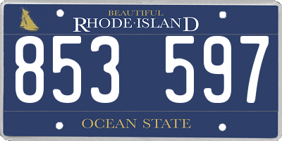 RI license plate 853597
