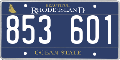 RI license plate 853601