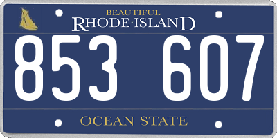 RI license plate 853607