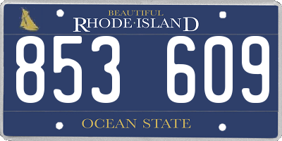 RI license plate 853609