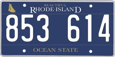 RI license plate 853614