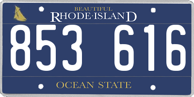 RI license plate 853616