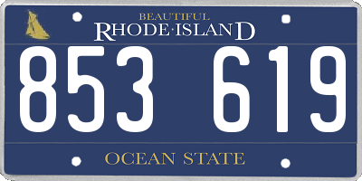 RI license plate 853619