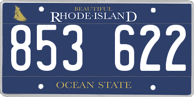 RI license plate 853622