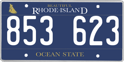 RI license plate 853623