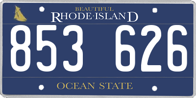 RI license plate 853626