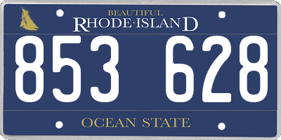 RI license plate 853628