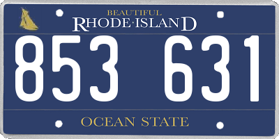 RI license plate 853631