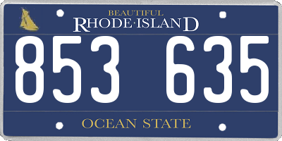RI license plate 853635