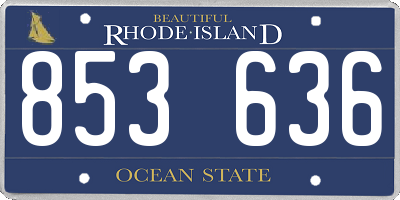 RI license plate 853636