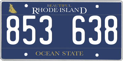 RI license plate 853638