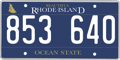 RI license plate 853640