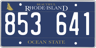 RI license plate 853641