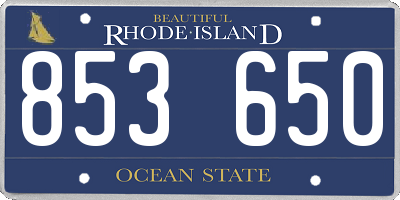 RI license plate 853650