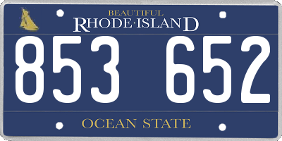 RI license plate 853652