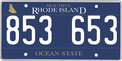 RI license plate 853653