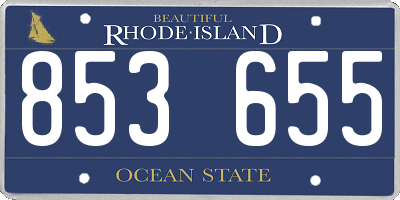 RI license plate 853655
