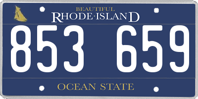 RI license plate 853659