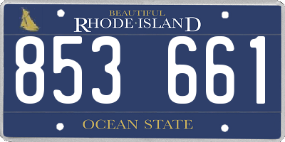 RI license plate 853661