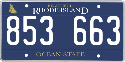 RI license plate 853663