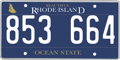 RI license plate 853664