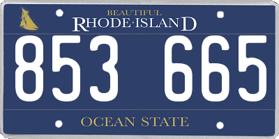 RI license plate 853665