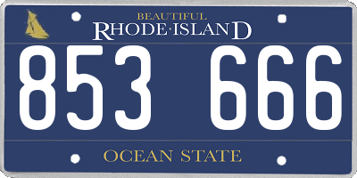 RI license plate 853666