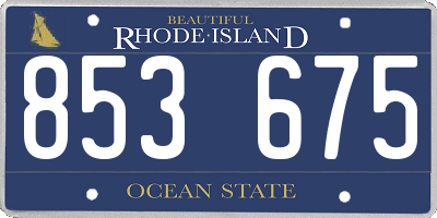 RI license plate 853675