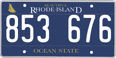 RI license plate 853676