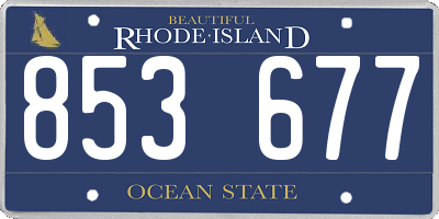RI license plate 853677