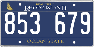 RI license plate 853679