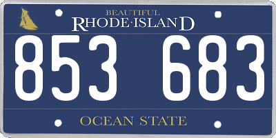 RI license plate 853683