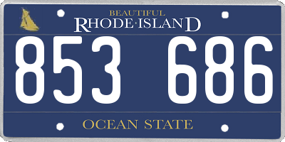 RI license plate 853686