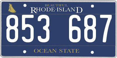 RI license plate 853687