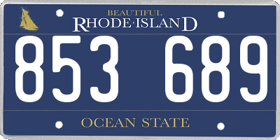 RI license plate 853689