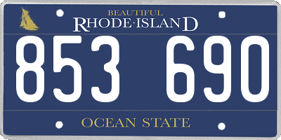 RI license plate 853690