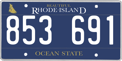 RI license plate 853691