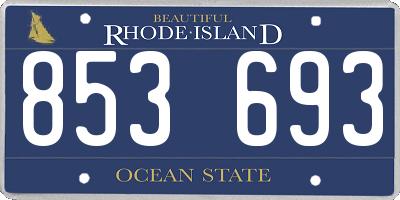 RI license plate 853693