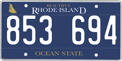 RI license plate 853694