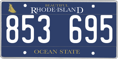 RI license plate 853695