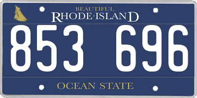 RI license plate 853696
