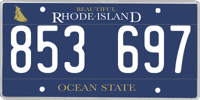 RI license plate 853697