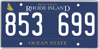 RI license plate 853699