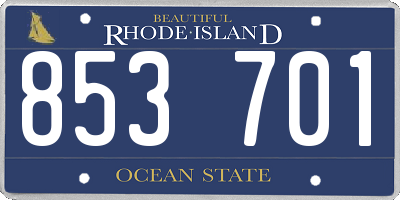 RI license plate 853701