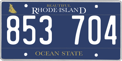 RI license plate 853704