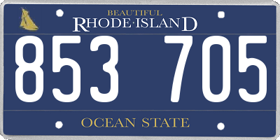 RI license plate 853705