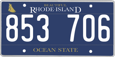 RI license plate 853706